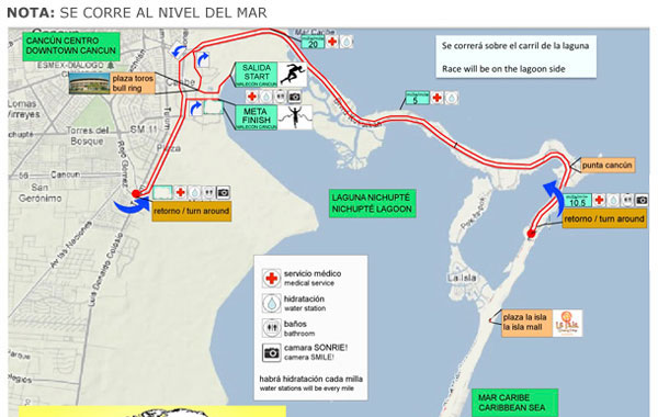 Strecke Cancún 10K 2027 map
